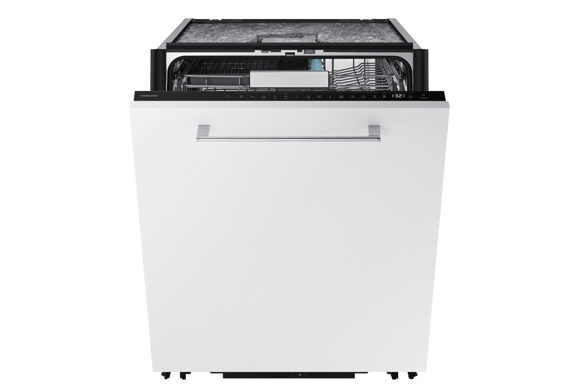DW90H/24 Full Built-in Dishwasher Energy Efficiency and AI Wash Front-Open White 