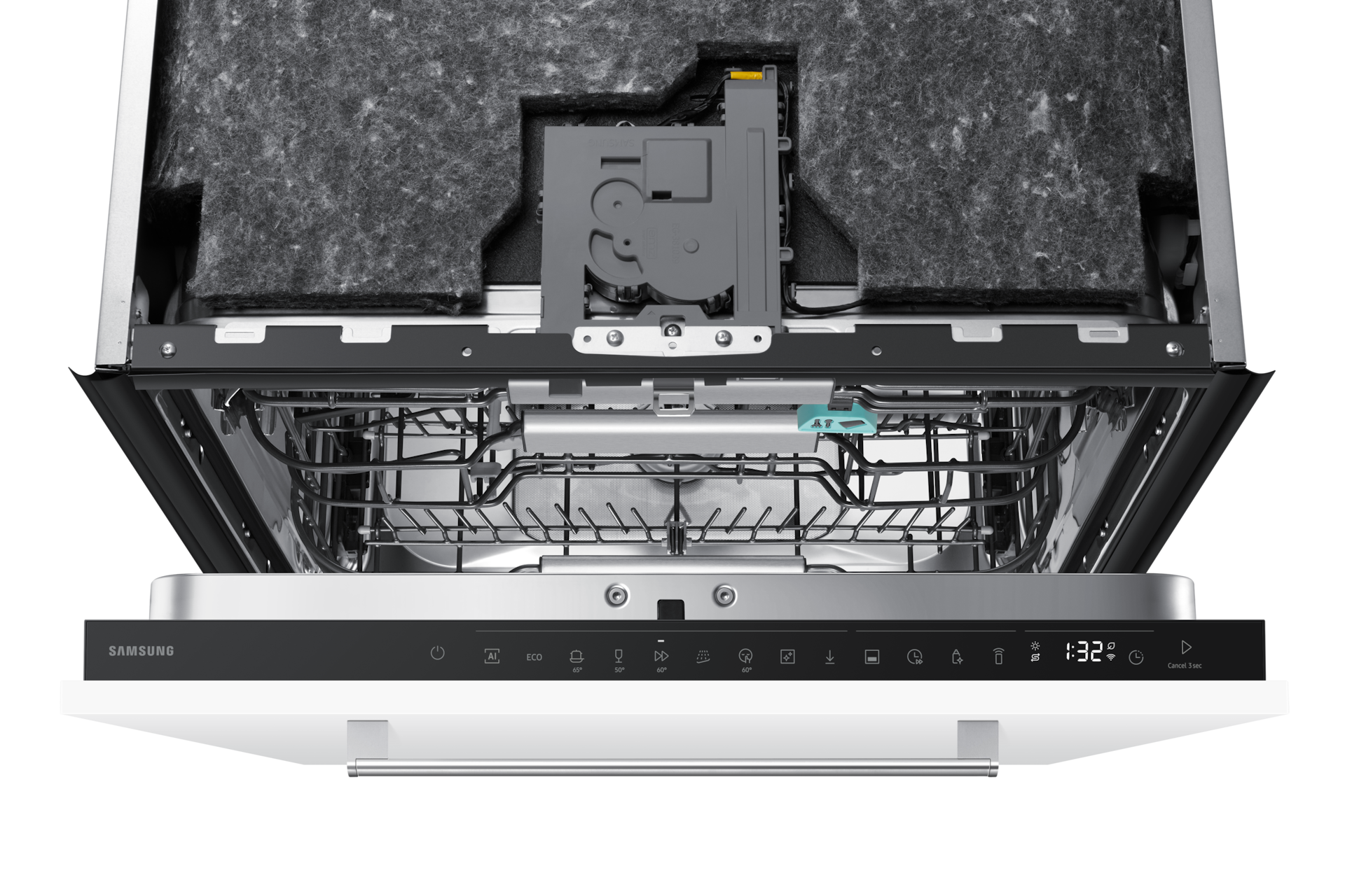 DW90H/24 Full Built-in Dishwasher Energy Efficiency and AI Wash Control-Panel White 