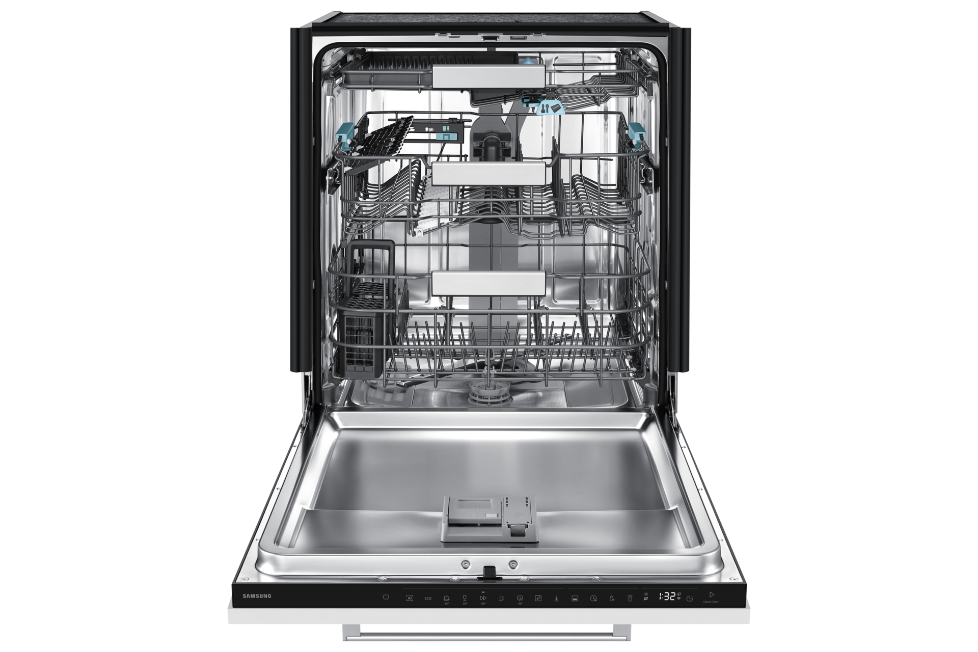 DW90H/24 Full Built-in Dishwasher Energy Efficiency and AI Wash Front-Open2 White 