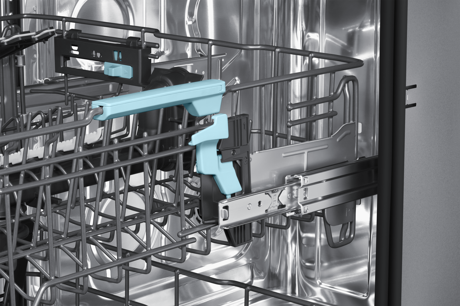 DW90H/24 Full Built-in Dishwasher Energy Efficiency and AI Wash Detail6 White 