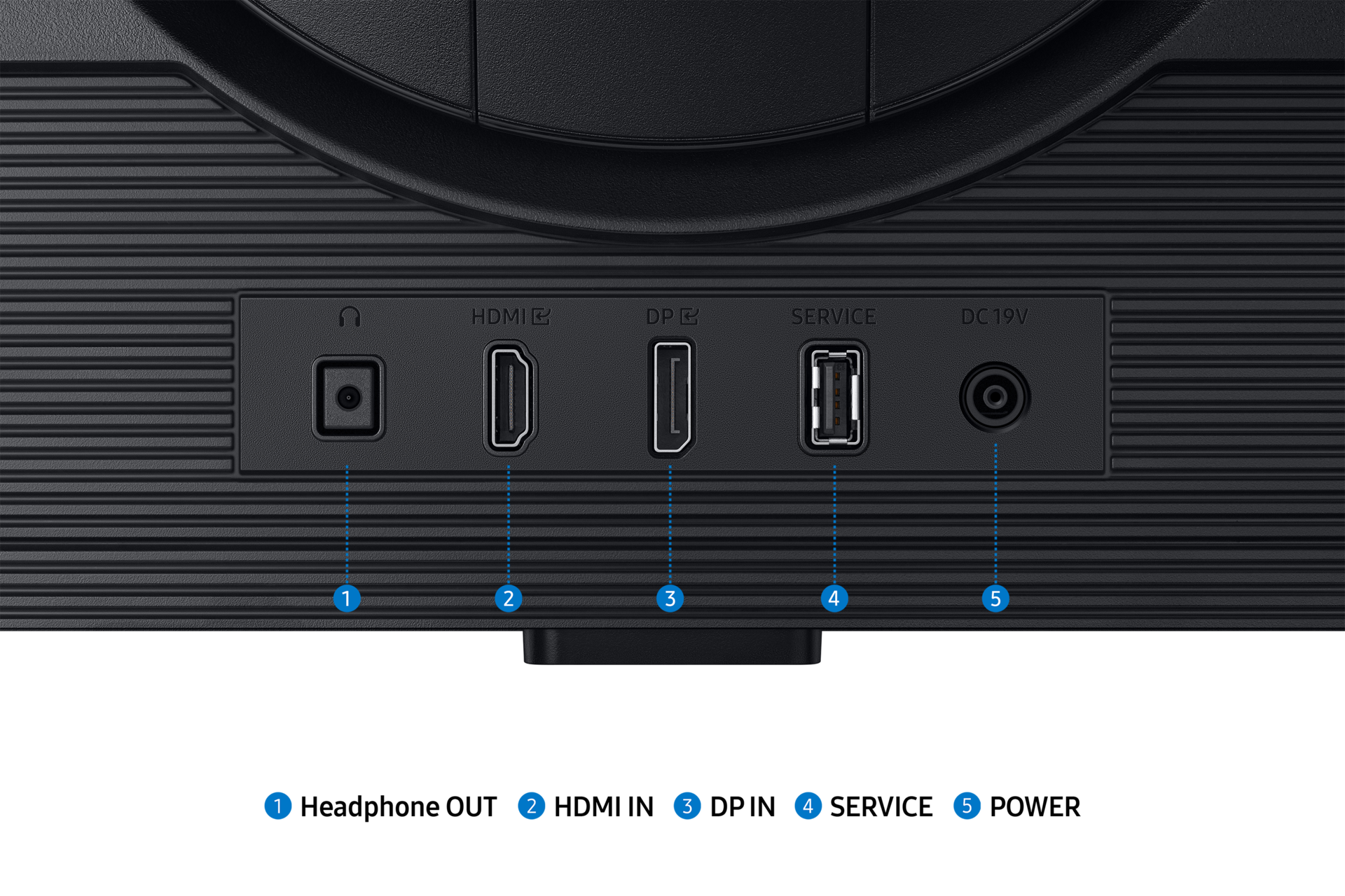 27" Odyssey G6 G60F QHD 350Hz Gaming Monitor Detail-Connectivity Black 