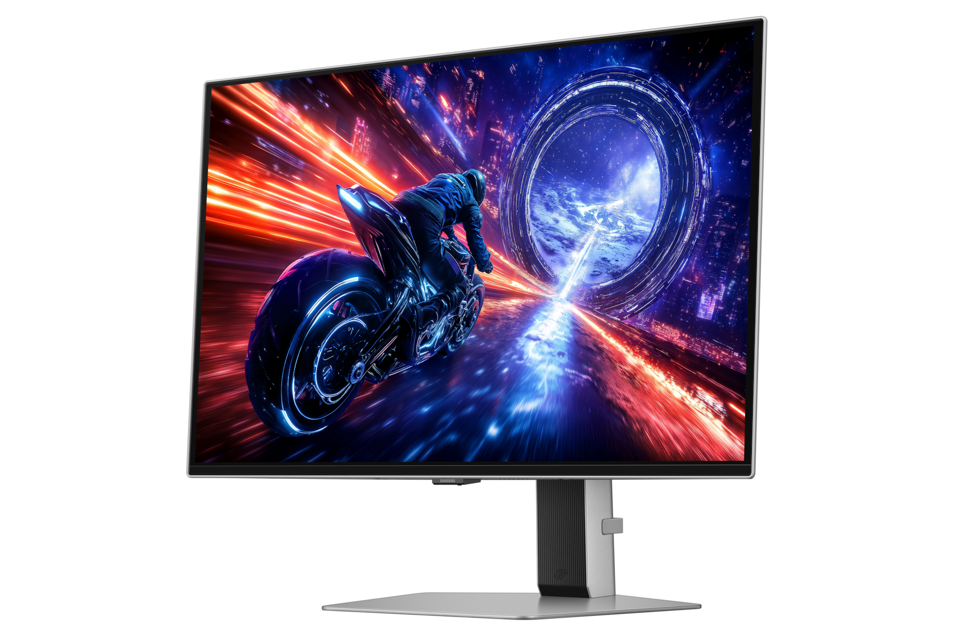 27" Odyssey OLED G6 G60SF QHD 500Hz Gaming Monitor R-perspective Silver 