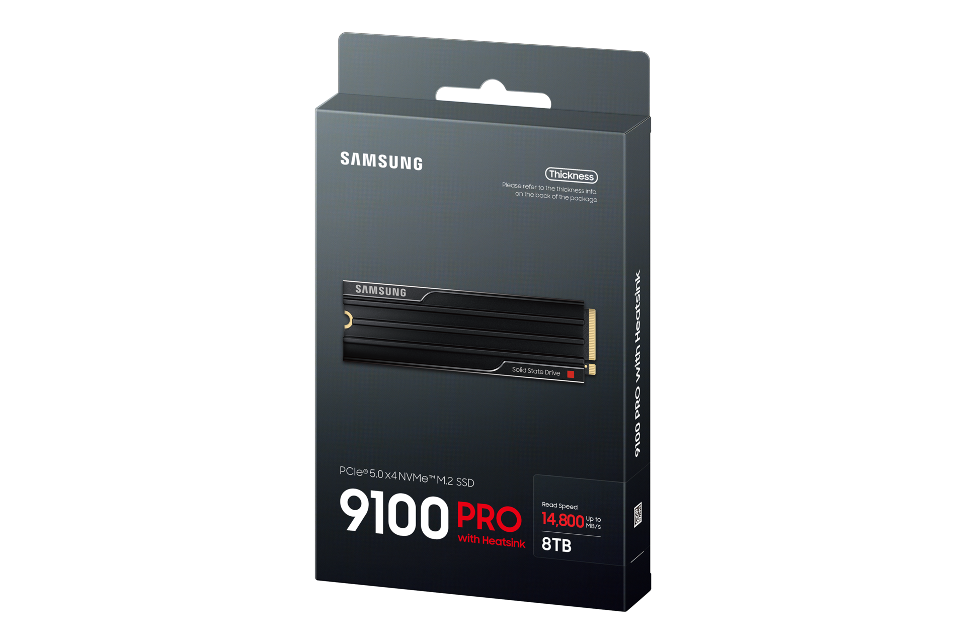  9100 PRO met Heatsink PCIe 5.0 x4 NVMe M.2 SSD PKG-R-Perspective Black 