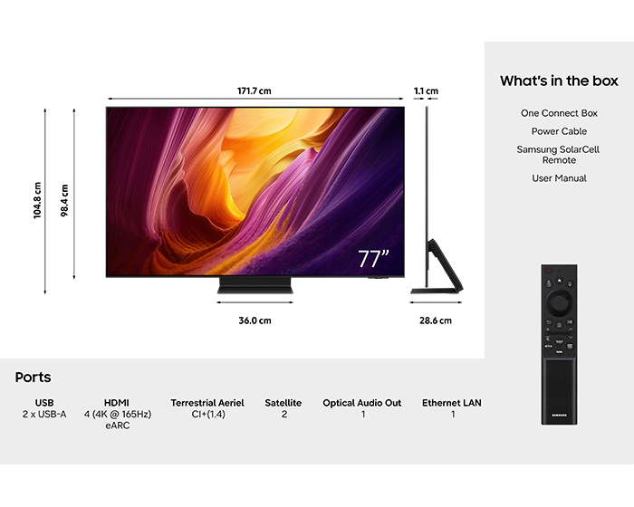77" OLED 4K Vision AI Smart TV S95H (2026) Graphite