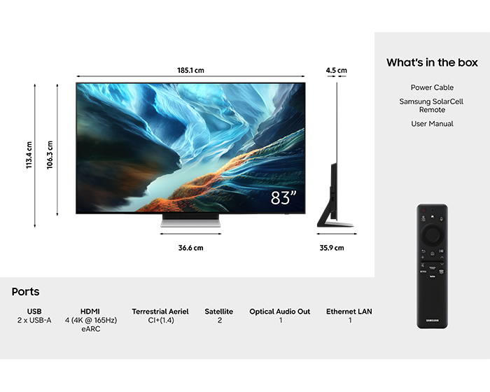 83" OLED S90H 4K Vision AI Smart TV (2026) Graphite