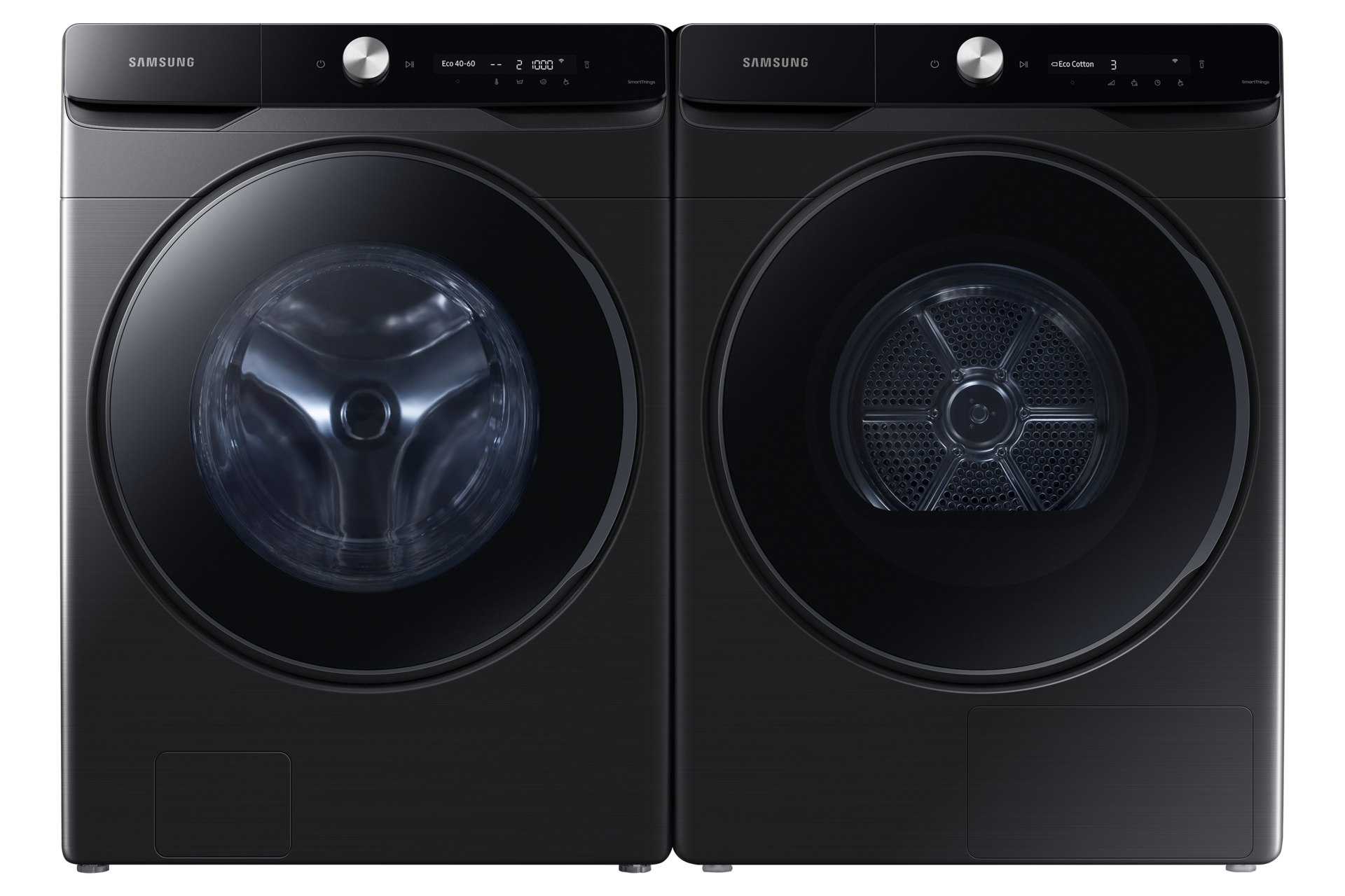 20kg AI Wash Wasmachine - Zwart Front-On-Set Black 