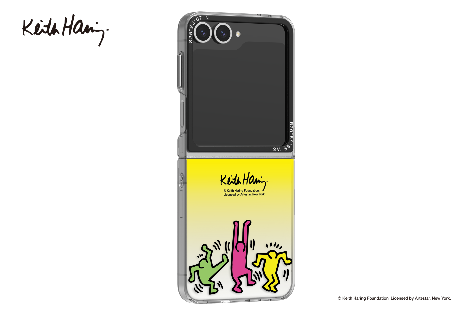 Keith Haring Chill Slim Impression Case for Galaxy Z Flip6 Dynamic Gold 