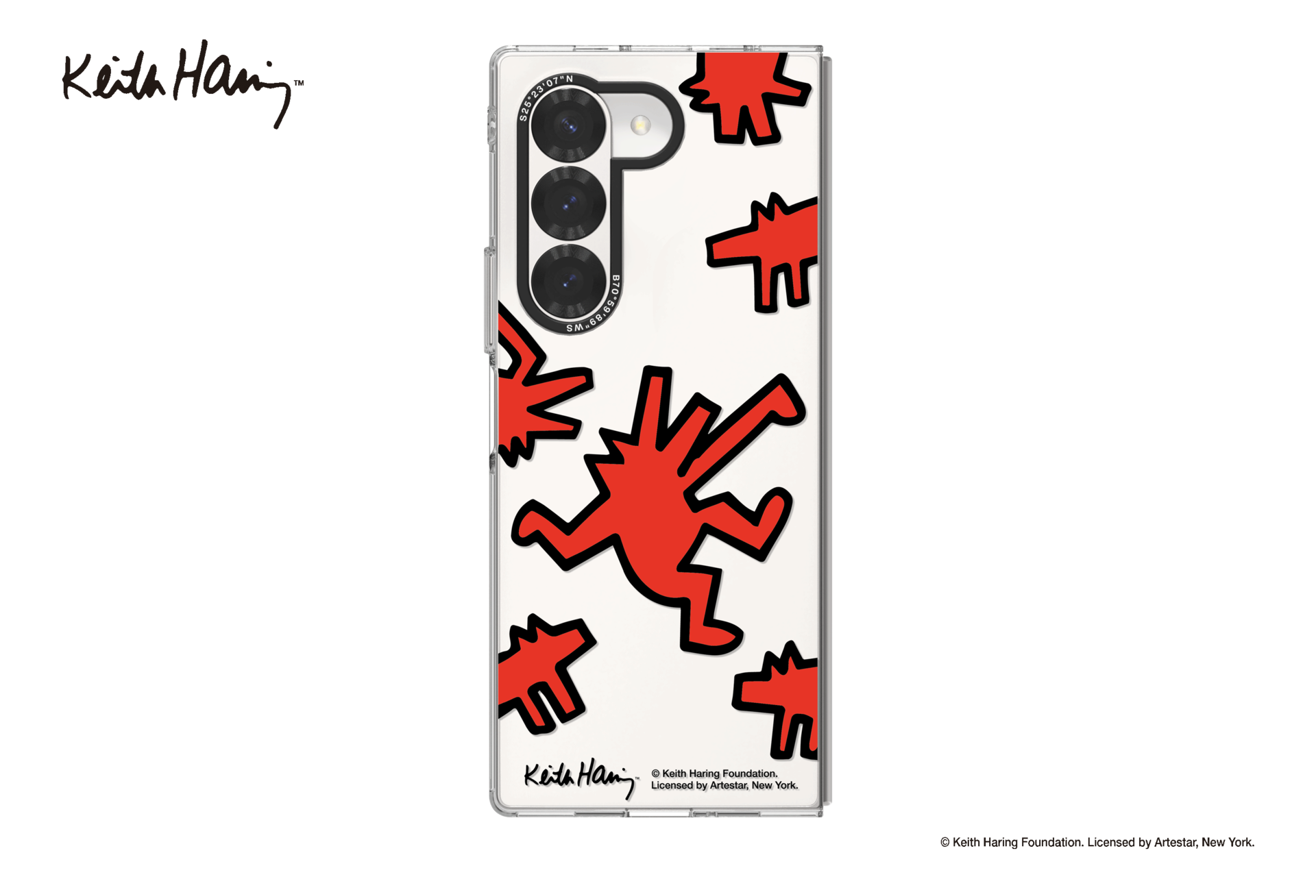 Keith Haring Slickback Slim Case for Galaxy Fold6 Back Red 