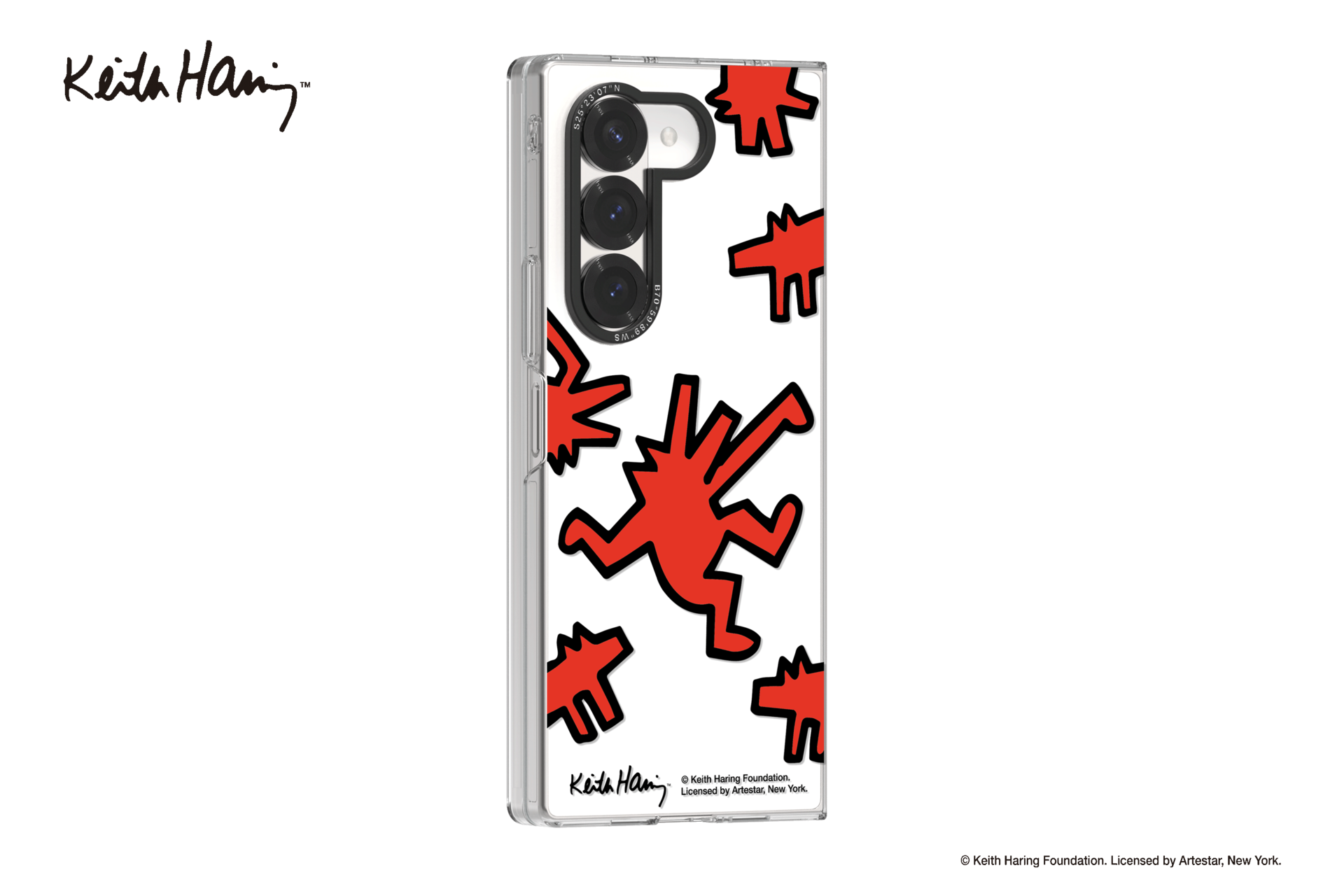 Keith Haring Slickback Slim Case for Galaxy Fold6 Dynamic Red 