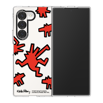 Keith Haring Slickback Slim Case for Galaxy Fold6 Front Red 