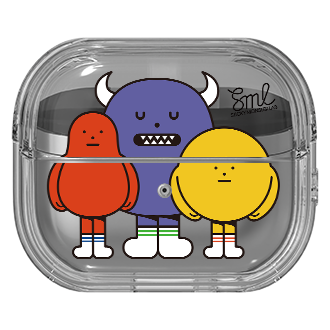 Sticky Monster Lab Friends Clear Cover for Galaxy Buds3 Pro Front Yellow 