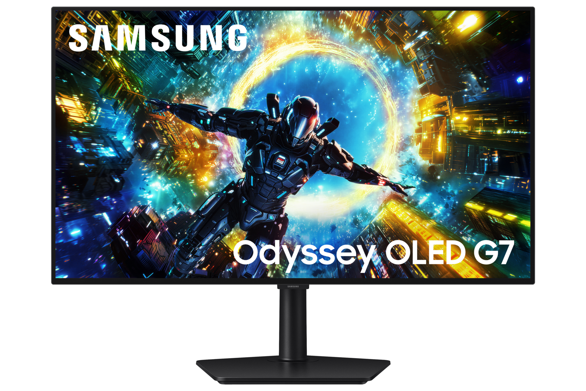 32" Odyssey OLED G7 G73SH 4K UHD 165Hz / FHD 330Hz Gamingskjerm Front2 Black 
