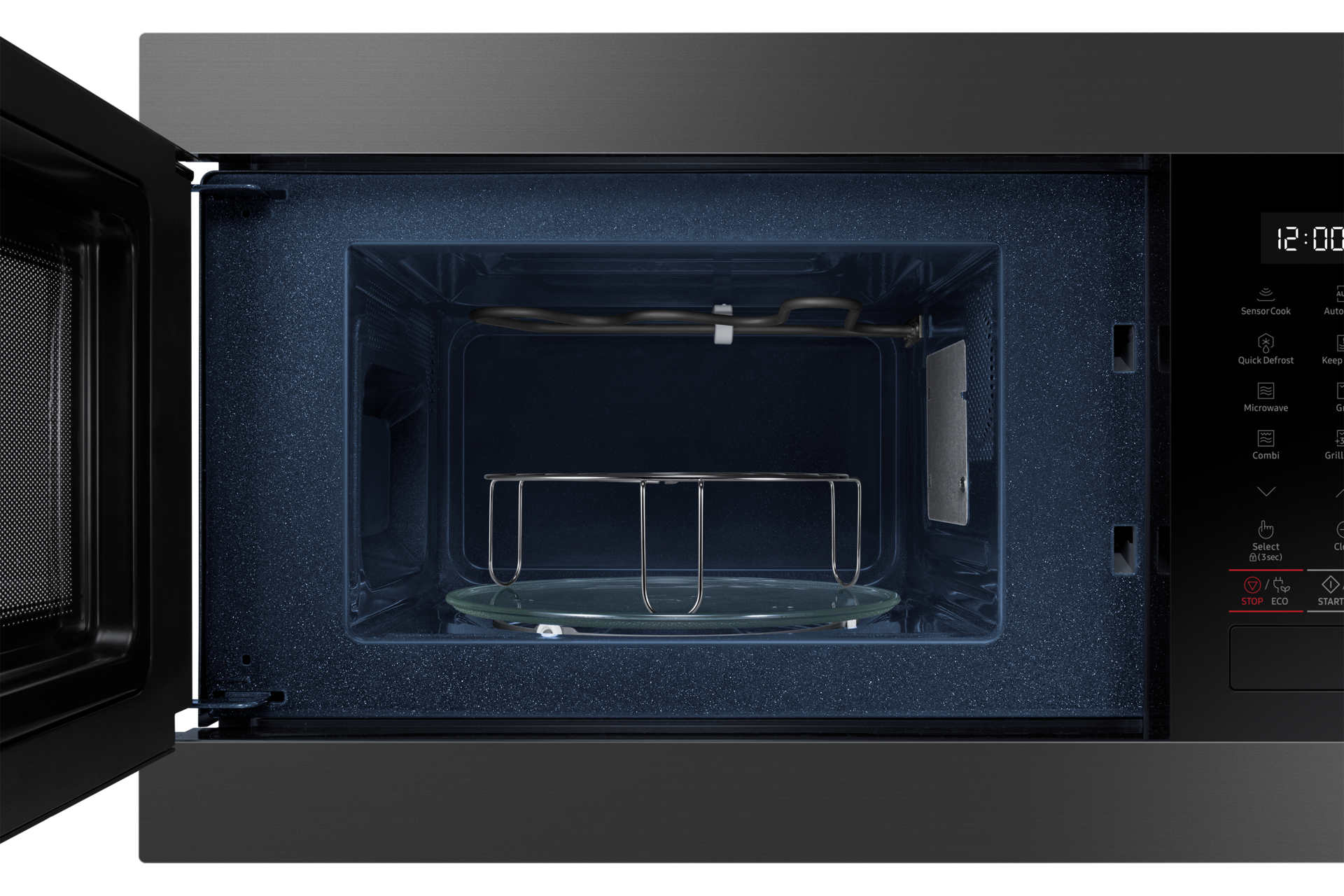 front-open-grill Black