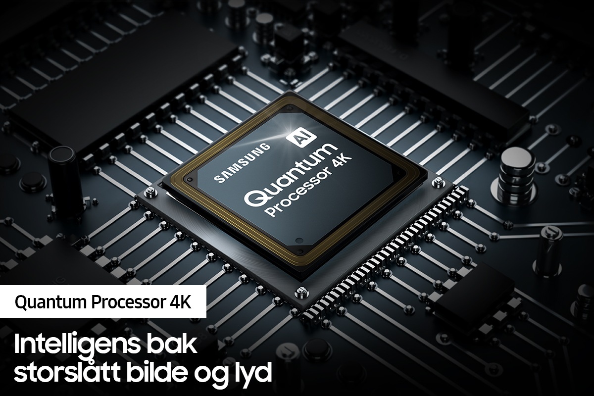 QLED TV Q70A med Samsungs kraftfulle Quantum Processor 4K forbedrer innholdet.