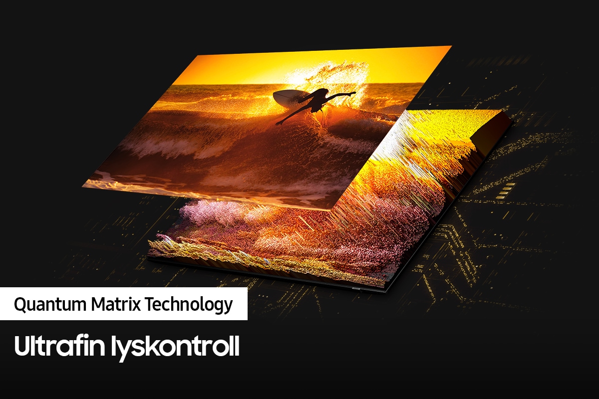 QLED TV QN95A med Quantum Matrix Technology viser flotte detaljer i både de mørkeste og lyseste motivene.