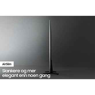 Profilvisning av QLED TV Q60A viser ultraslank design på QLED TV AirSlim