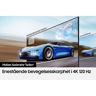 QLED TV Q70A med Motion Xcelerator Turbo+ viser skjermen tydelig ved gaming.