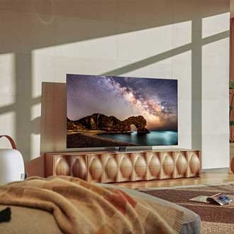 Samsung QLED QN85A med Neo Quantum Processor 4K viser bildet helt klart