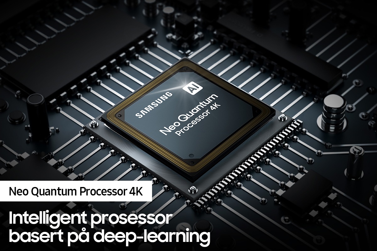 QLED TV QN95A med Samsungs kraftfulle Neo Quantum Processor 4K forbedrer innholdet.