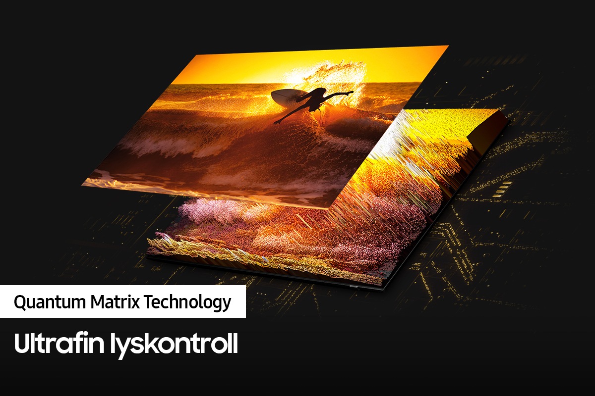 QLED TV QN85A med Quantum Matrix Technology viser flotte detaljer i både de mørkeste og lyseste motivene.