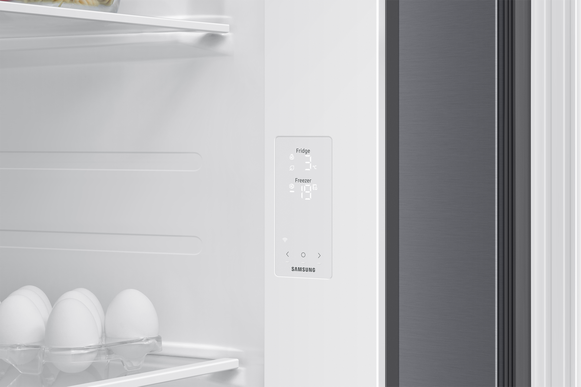 Kjøleskap og fryser Side‑by‑Side AI Energy Mode 178 cm Detail-Hidden-Display Silver 