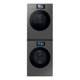 Bespoke AI Laundry A-55% Extra Energy Efficiency ⠀ Stack-Front-Door-Closed Silver 