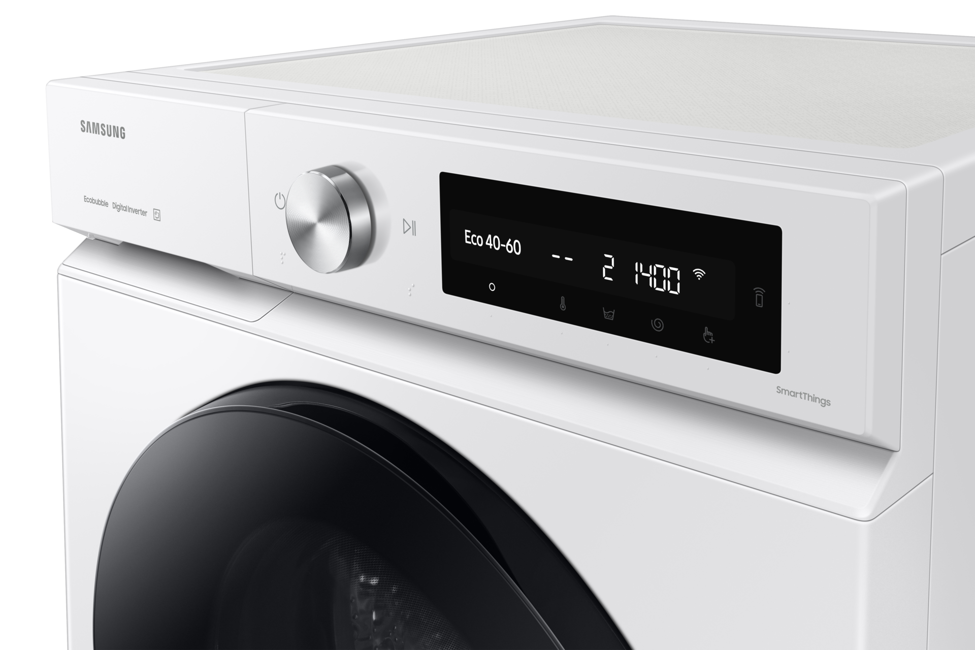 WW7000D Front load Washer with SmartThings AI Energy Mode and A-20% Extra Energy Efficiency Panel-Control-Detail White 