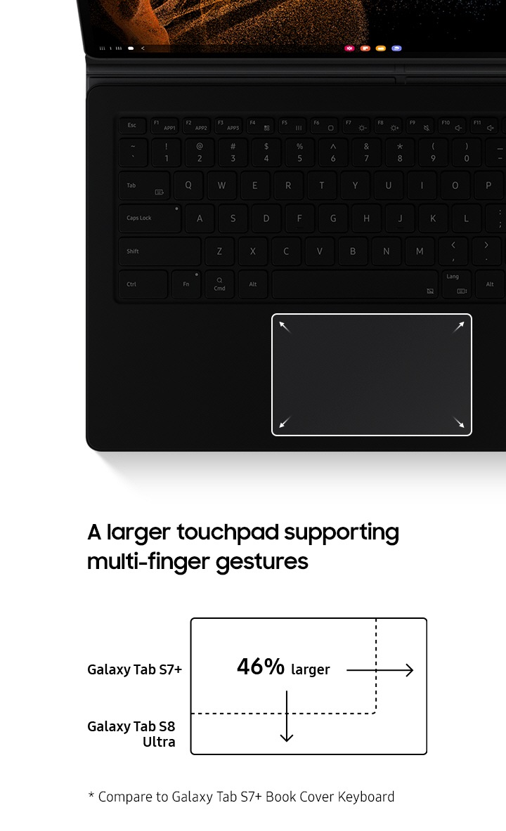 Galaxy Tab S8 Ultra Book Cover Keyboard | EF-DX900UBEGWW | Samsung 