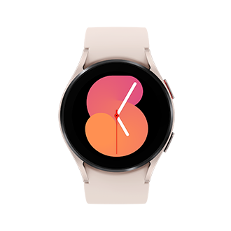 Front view of the Samsung Galaxy Watch 5 40mm LTE in Pink Gold Colour. Check out the specs and features at Samsung New Zealand.