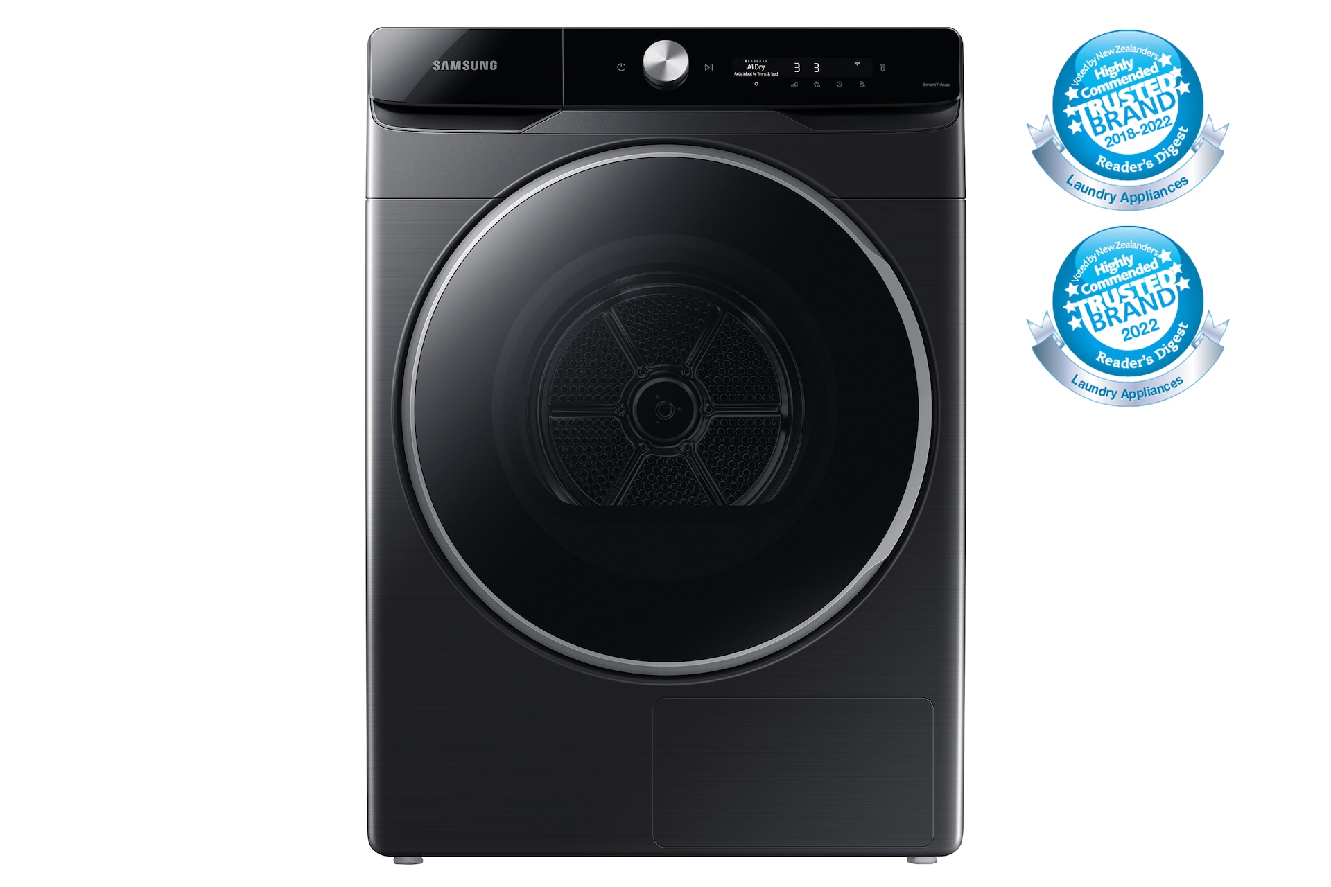 Learn more about 10kg Samsung Smart Heat Pump Dryer now. The Samsung DV10T9720SV comes with 9-star energy efficiency 