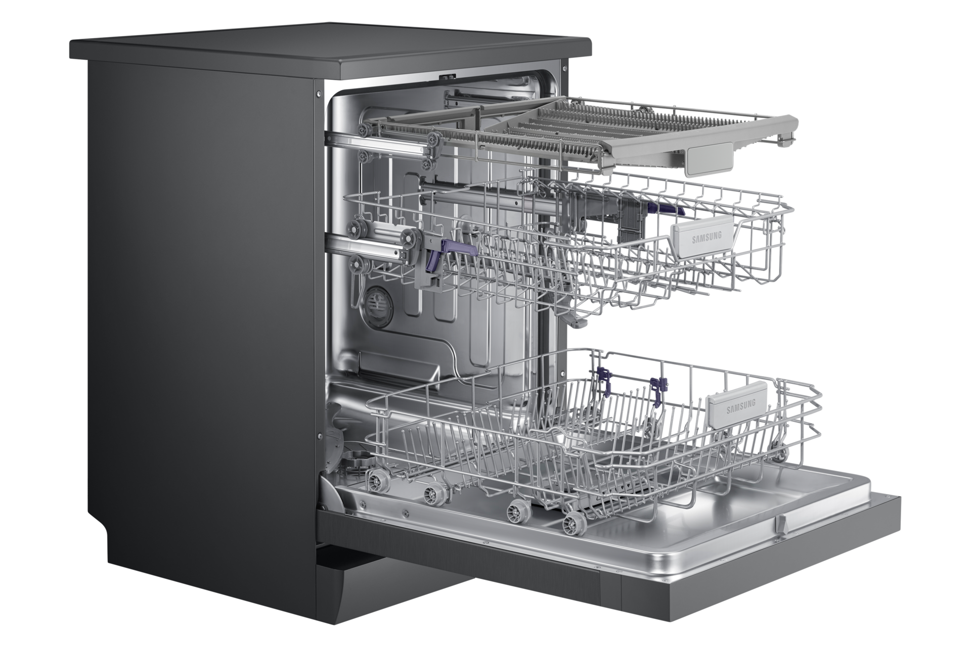 [Éxpl~óré S~ámsú~ñg DW~60M6055FG f~éátú~rés ñ~ów. Th~é 60cm B~láck~ Dísh~wásh~ér dó~ór cá~ñ bé f~úllý~ ópéñ~éd tó~ á 90˚ áñg~lé]