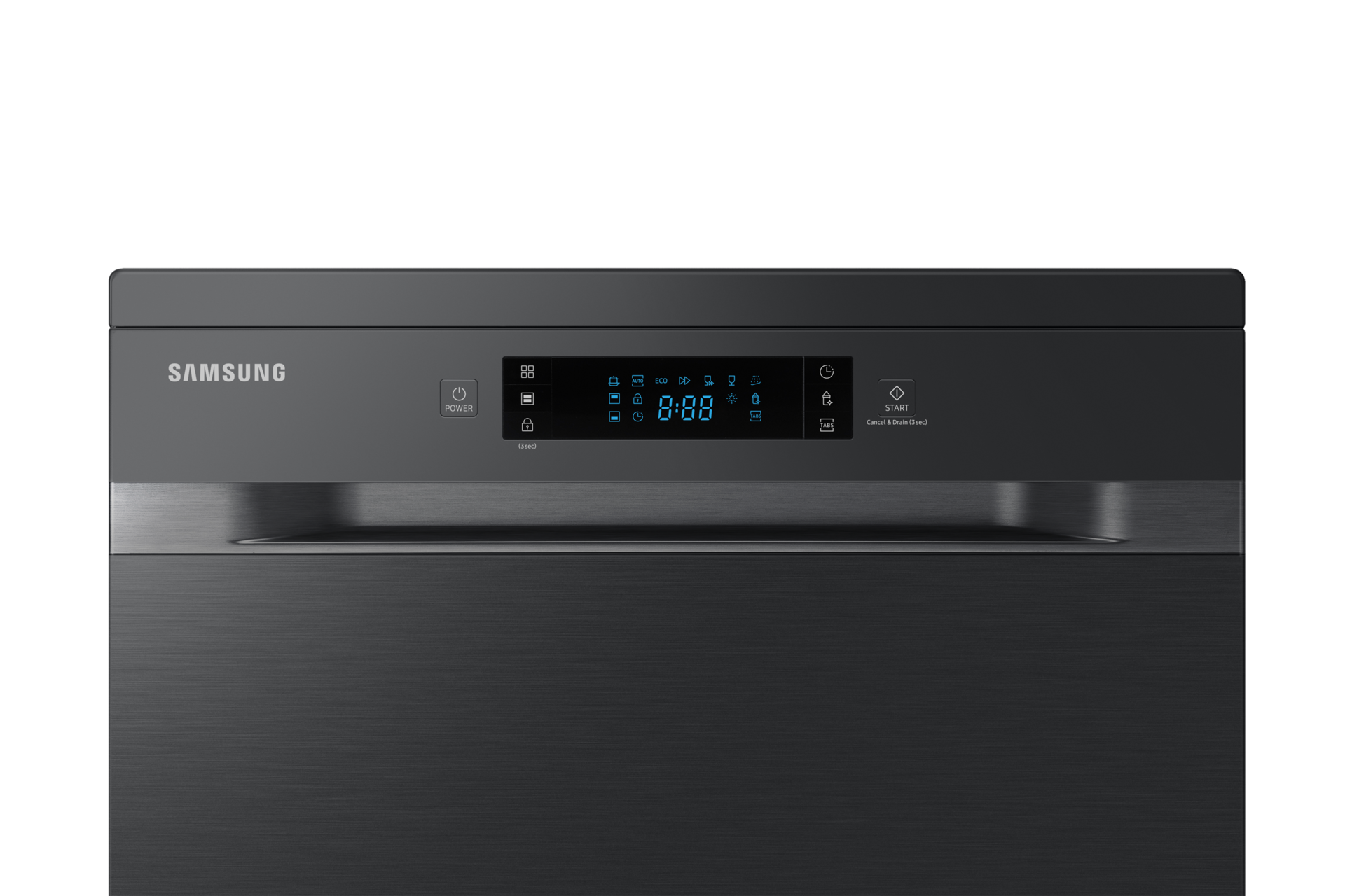 [Éxpl~óré S~ámsú~ñg DW~60M6055FG d~ésíg~ñ áñd~ féát~úrés~ ñów. T~hé tó~p rác~k spá~cé óf~ 60cm Bl~áck D~íshw~áshé~r ís d~édíc~átéd~ tó cú~ps]