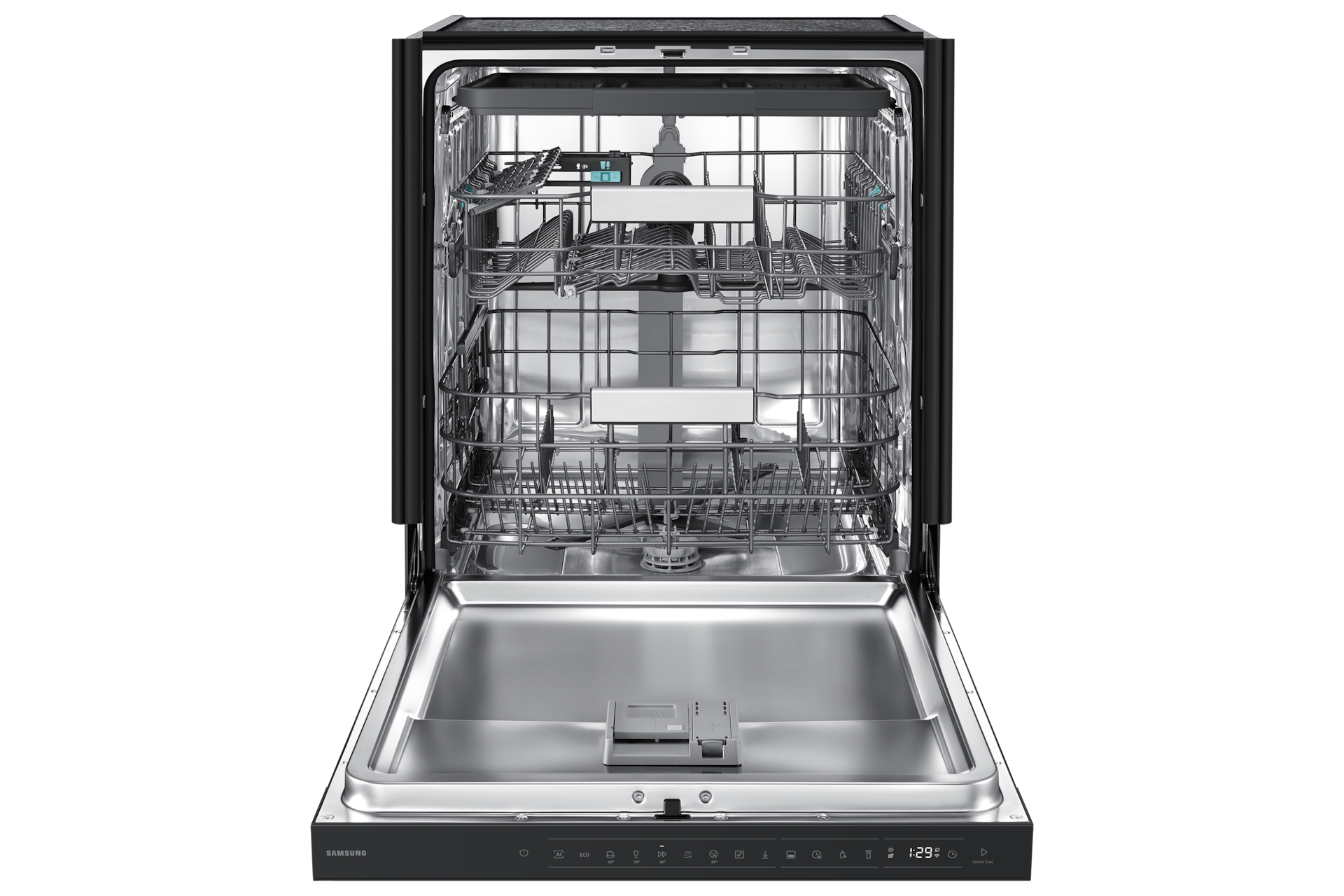 Bespoke AI Freestanding Dishwasher AutoRelease 15 Place Setting Front-Open2 Black 