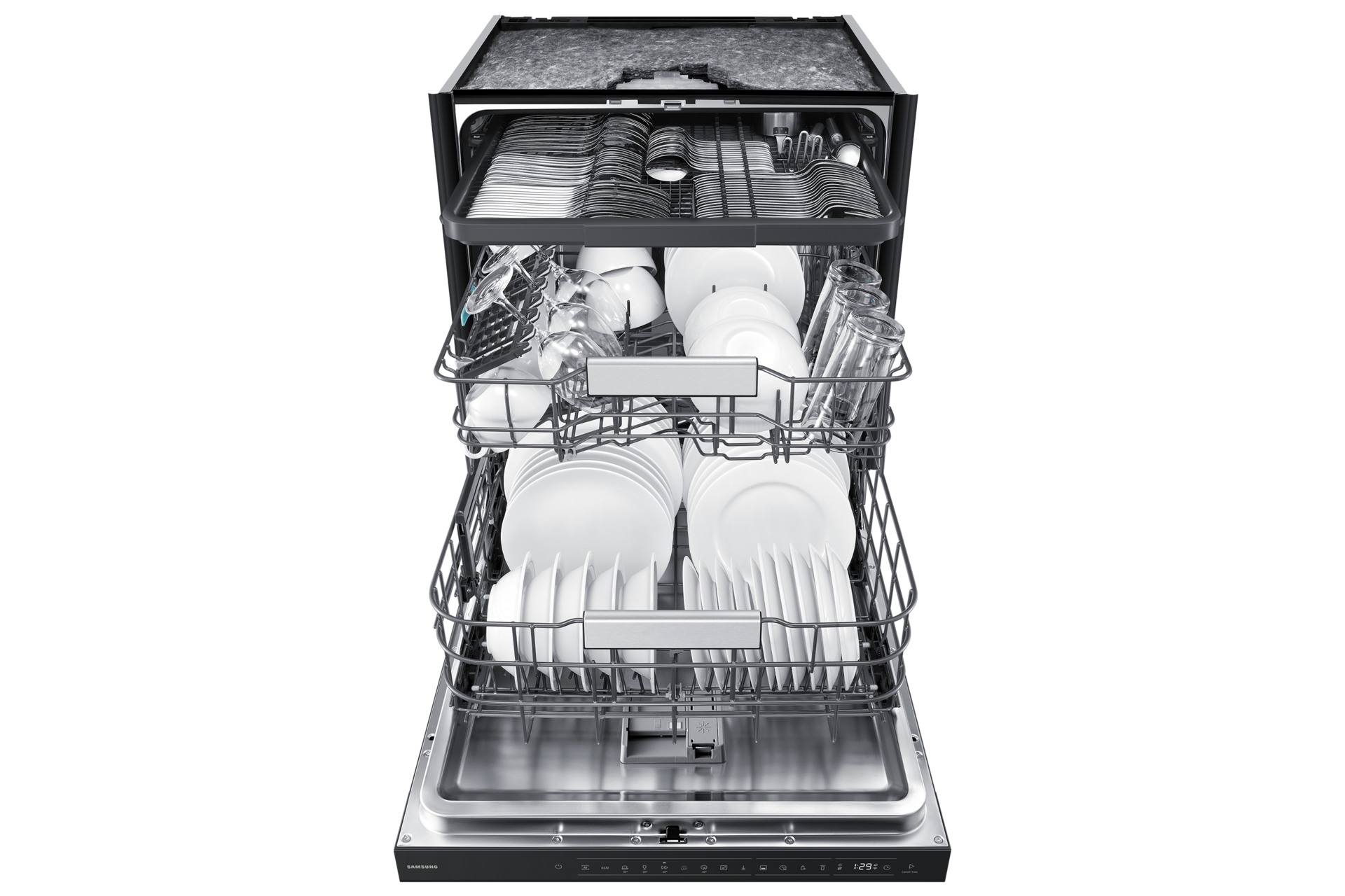 Bespoke AI Freestanding Dishwasher AutoRelease 15 Place Setting Front-Open3 Black 