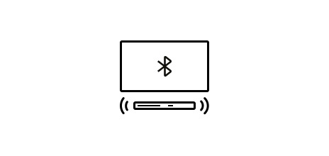 Bluetooth® TV connection icon.