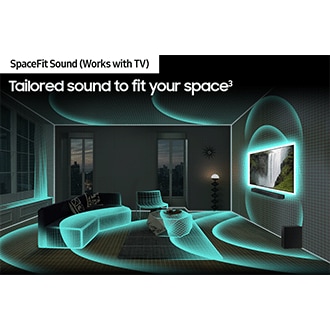 SpaceFit Sound analyses a living room, then optimises the Soundbar sound settings through the TV.