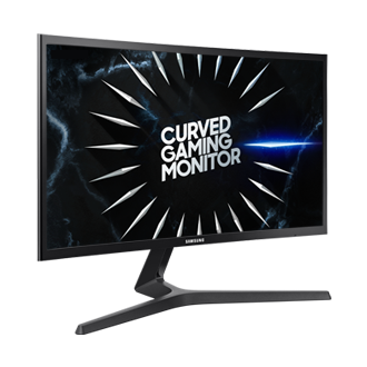 Left perspective view of the Samsung 24" Curved Gaming Monitor with 144Hz Refresh Rate. Buy now at Samsung New Zealand online store.