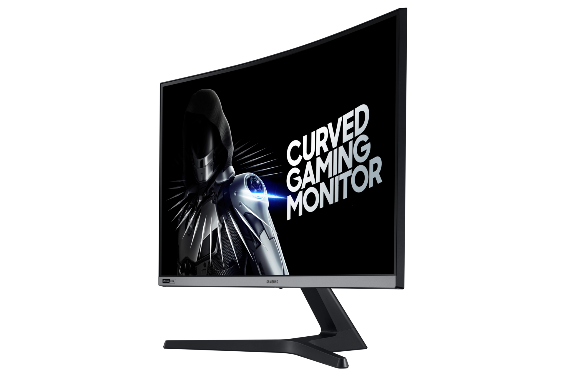 Diagonal right front view of the 27" Curved Gaming monitor with 240Hz Refresh Rate. Buy now at Samsung New Zealand online store.