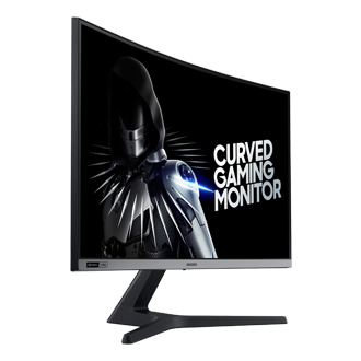 Diagonal left front view of 27" Curved Gaming monitor with 240Hz Refresh Rate. Buy now online.
