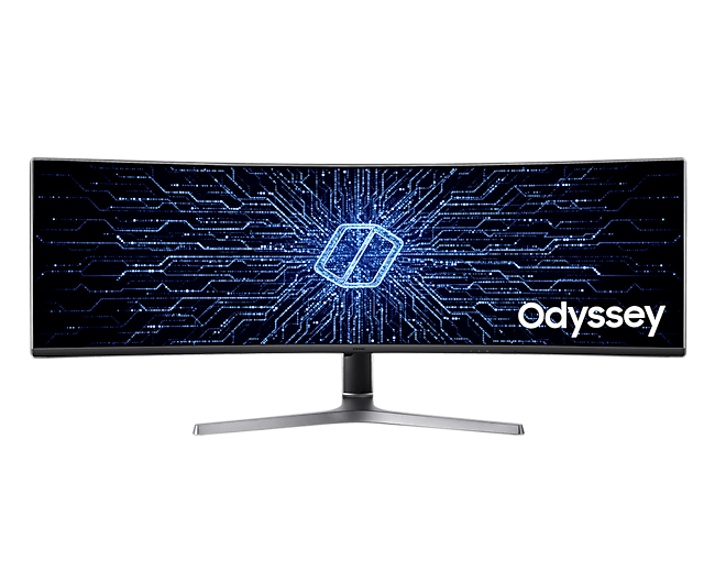 Discover all gaming monitors with best price at Samsung New Zealand now. The curved screen monitor (LC49RG90SSEXXY) is seen from the front