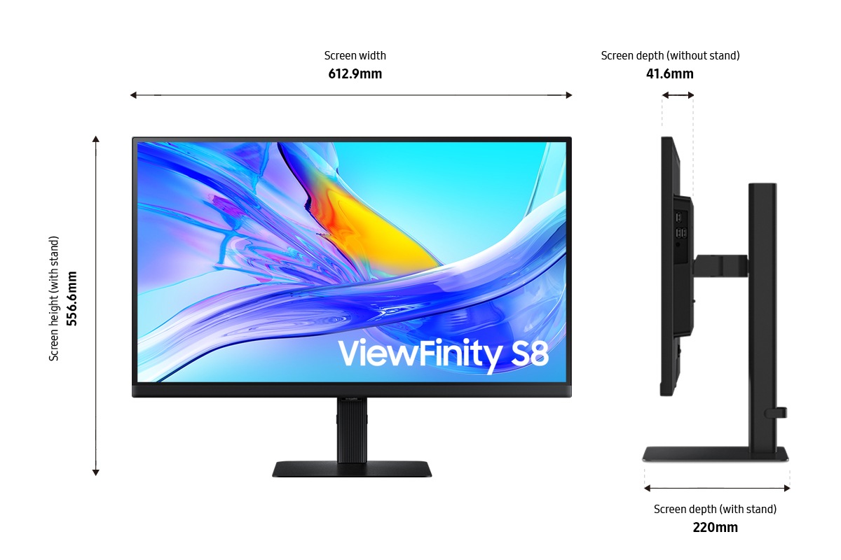 27"  ViewFinity S8 S80UD 4K Monitor Black