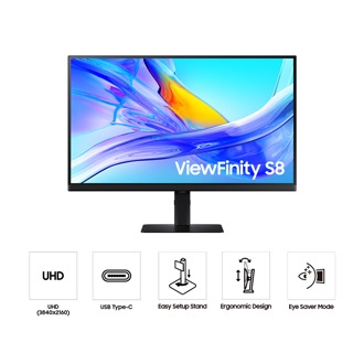 27"  ViewFinity S8 S80UD 4K Monitor Black