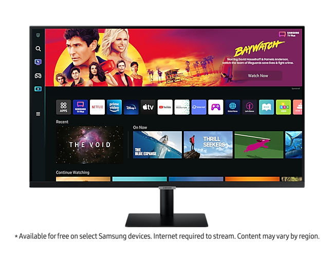 Samsung M7 32 inch monitor promo. See Specs, features and price at Samsung Official Store New Zealand now. black Colour flat monitor front view.