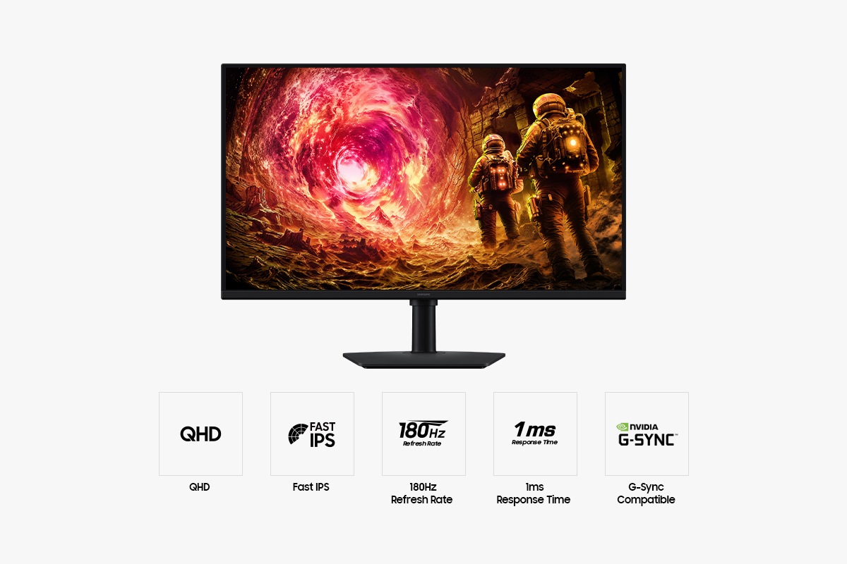 32" Odyssey G5 G50F QHD 180Hz Gaming Monitor Black