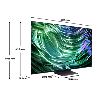 Net dimensions of Samsung S90D 48" OLED 4K Tizen OS Smart TV, available for purchase at Samsung New Zealand
