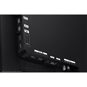 Samsung 2024 OLED S90D has USB, HDMI, LAN, antenna ports and etc. on the side and the bottom. 