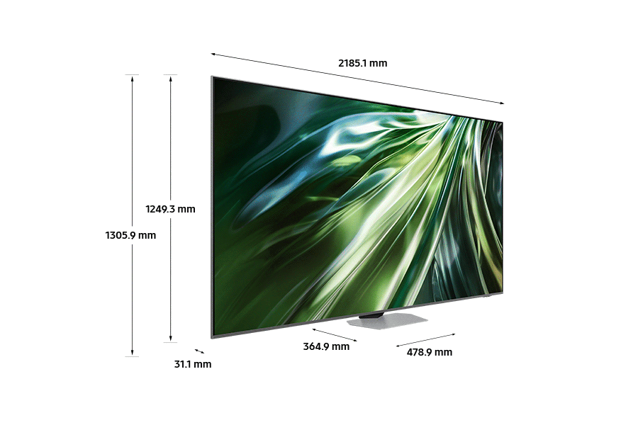 Net Dimensions of the Samsung QN90D 98" Neo QLED 4K Tizen OS Smart TV available for purchase at Samsung New Zealand