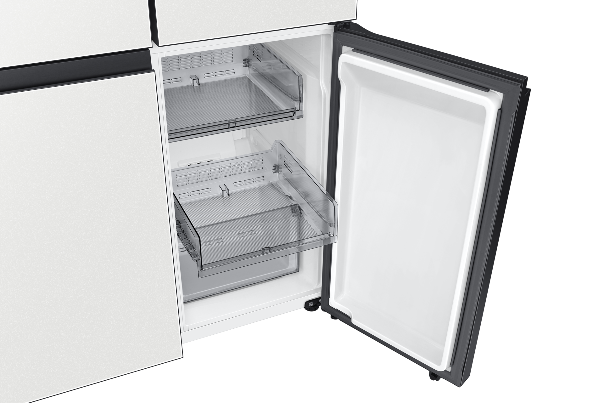 Refrigerator French Door Large Capacity with SpaceMax F-Door-Open3 Cotta White 
