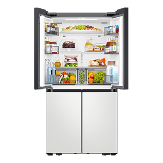 Refrigerator French Door Large Capacity with SpaceMax Front-Open-Food2 Cotta White 