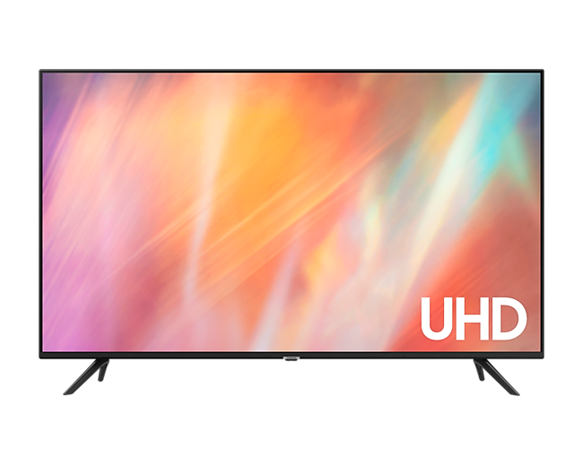 50 inch Samsung AU7002 UHD 4K Smart TV front black colour